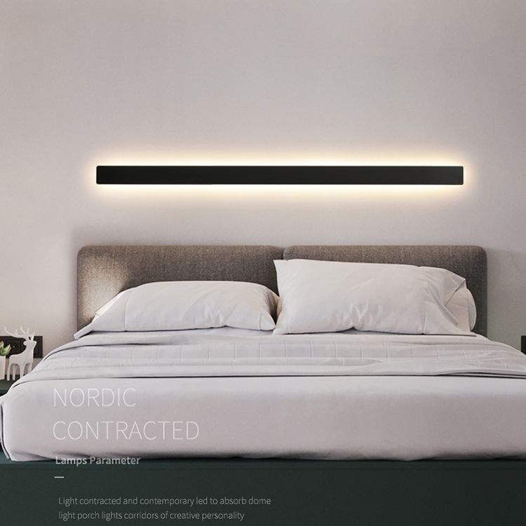 Estilo moderno de estilo minimalista de montaje lineal montura de pared de metal de pared de pared de pared lámpara para sala de estar