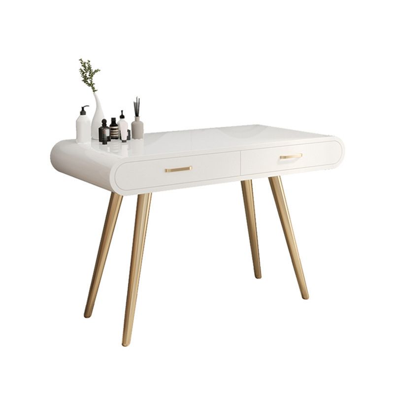 White Gold Makeup Counter with Drawer 15.74" Wide Glam Vanity Tables for Bedroom