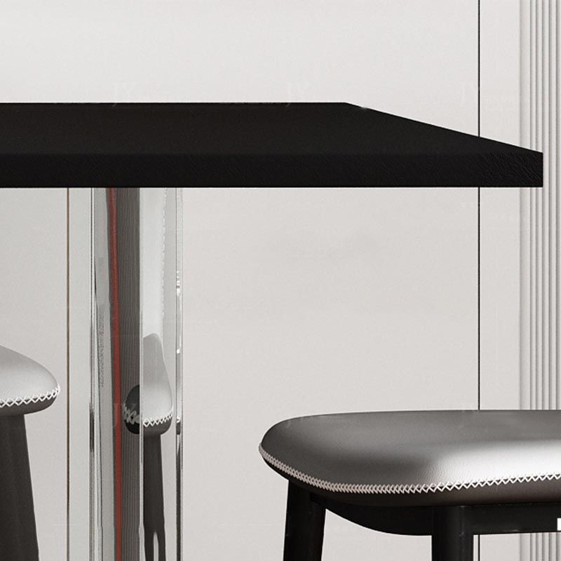 Rectangle Dining Table Stone Dining Table with Acrylic Double Pedestal