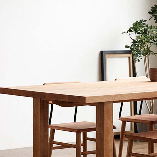Modern Rectangle Wood Dining Table Solid Wood Base for Dining Room