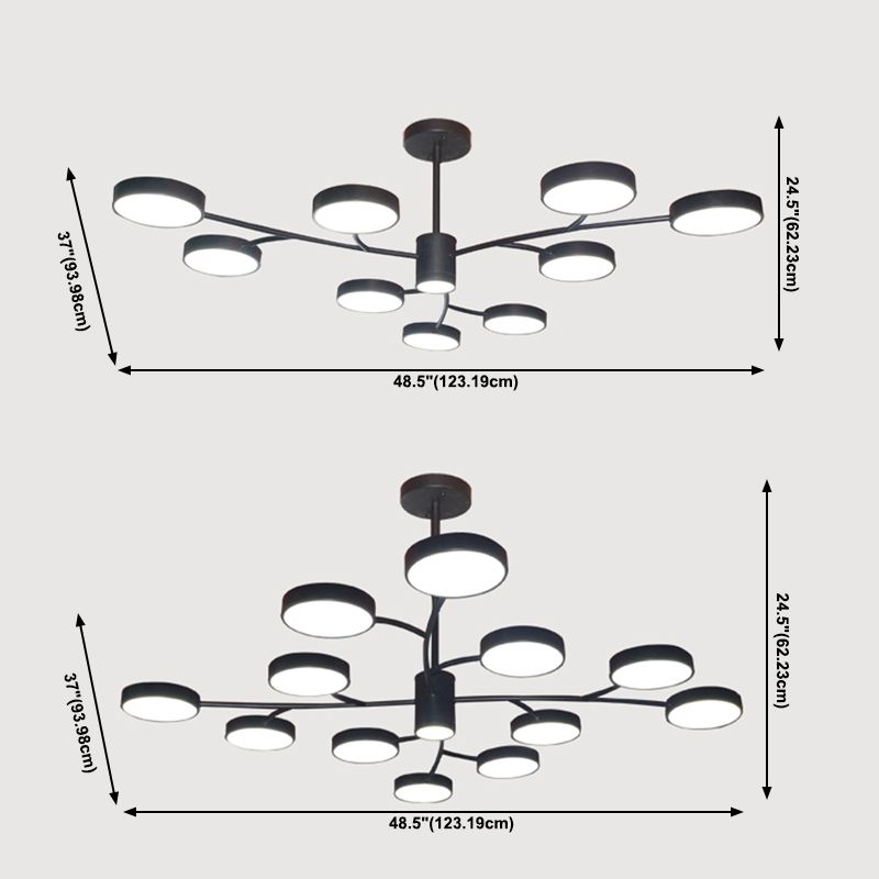 Géométrie de style contemporain Forme des lustres pendentifs Éclairage de lustre en métal