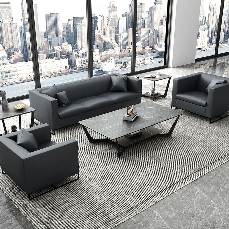 Glam Cross Legs Coffee Table Slate Rectangular Cocktail Table for Living Room