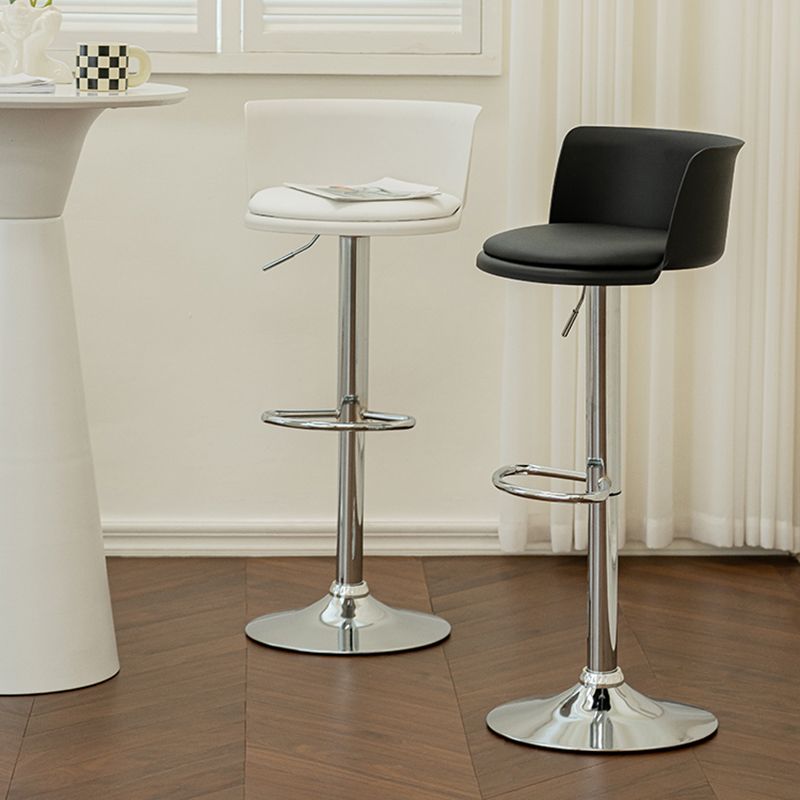 Modern Adjustable Height Swivel Bar Stool Metal Base Footrest Bar Stool