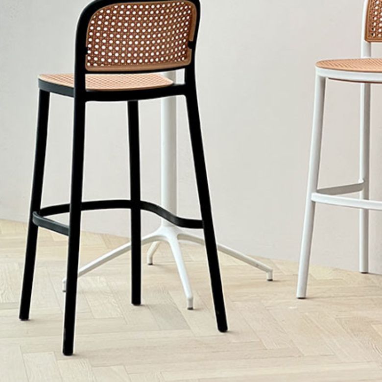 Plastic Stackable Bar Stool Modern Backrest Bar Stools for Dining Room