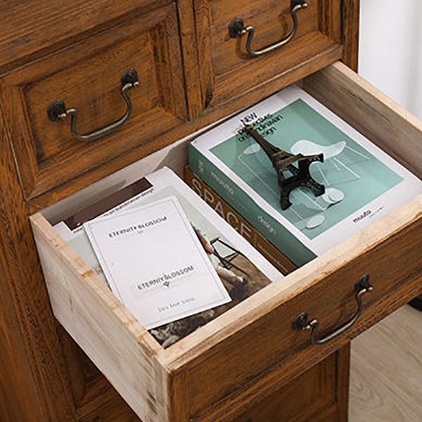 Coastal Storage Chest Dresser Solid Wood Dresser , 13.65 Inch Width