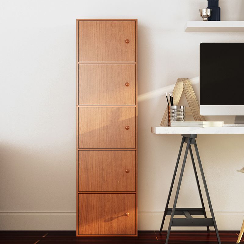 Modem Bookcase Engineered Wood Standard Bookshelf with Doors