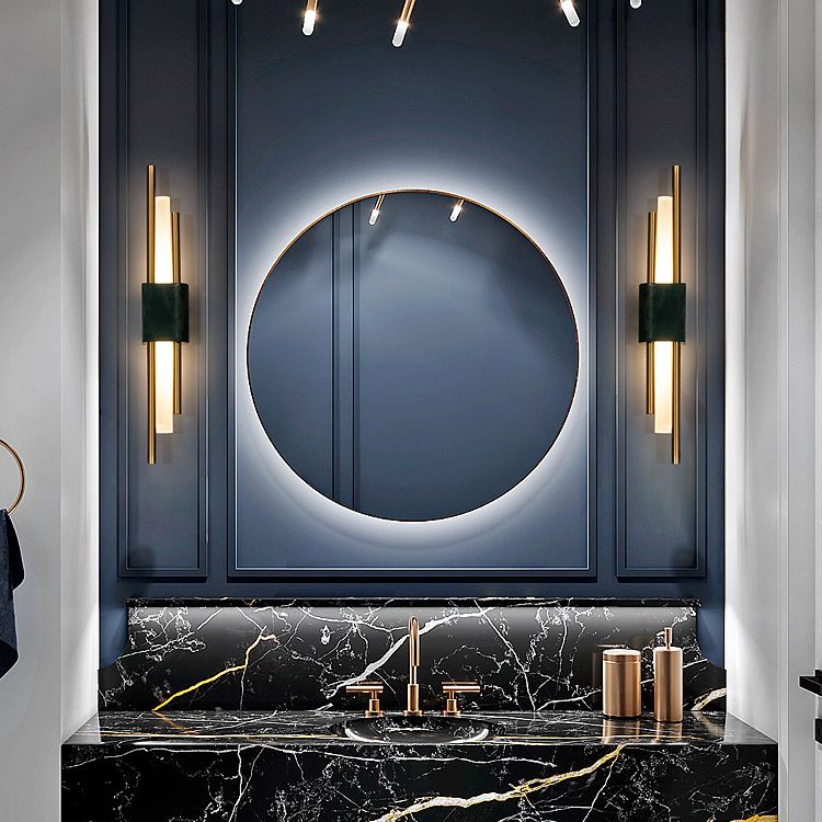 Moderner Stil Metall Wandleuchter Zylinder LED -Wandleuchte mit Marmor für Schlafzimmer