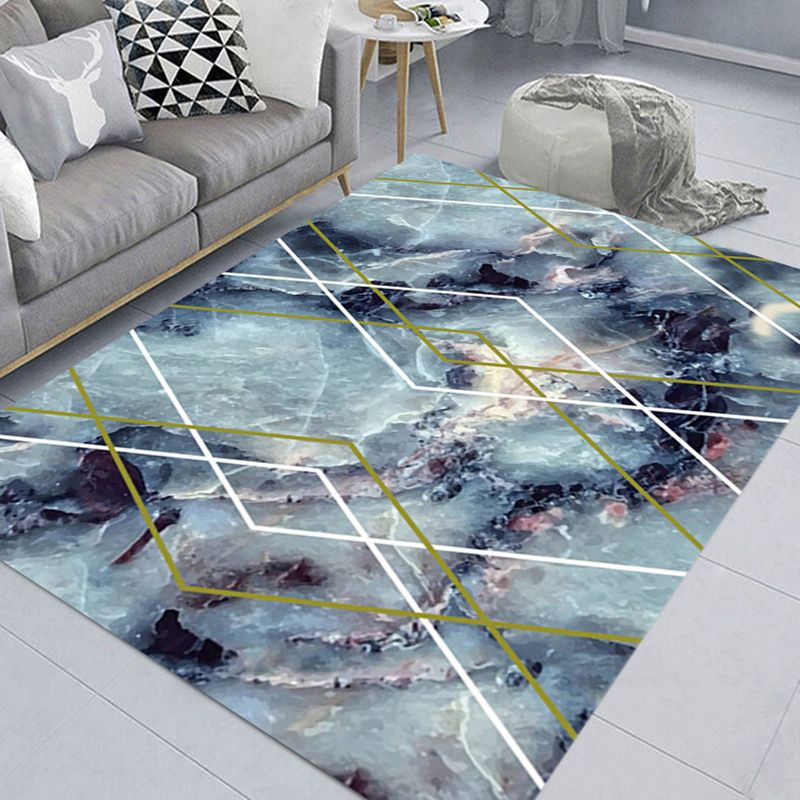 Modern Graphic Pattern Rug Polyester Carpet Pet Friendly Indoor Carpet for Home Decoration