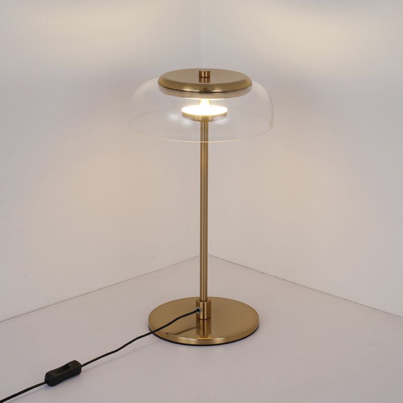 Modern Desk Lamp Household Desk Lighting Fixture with Glass Shade for Bedroom