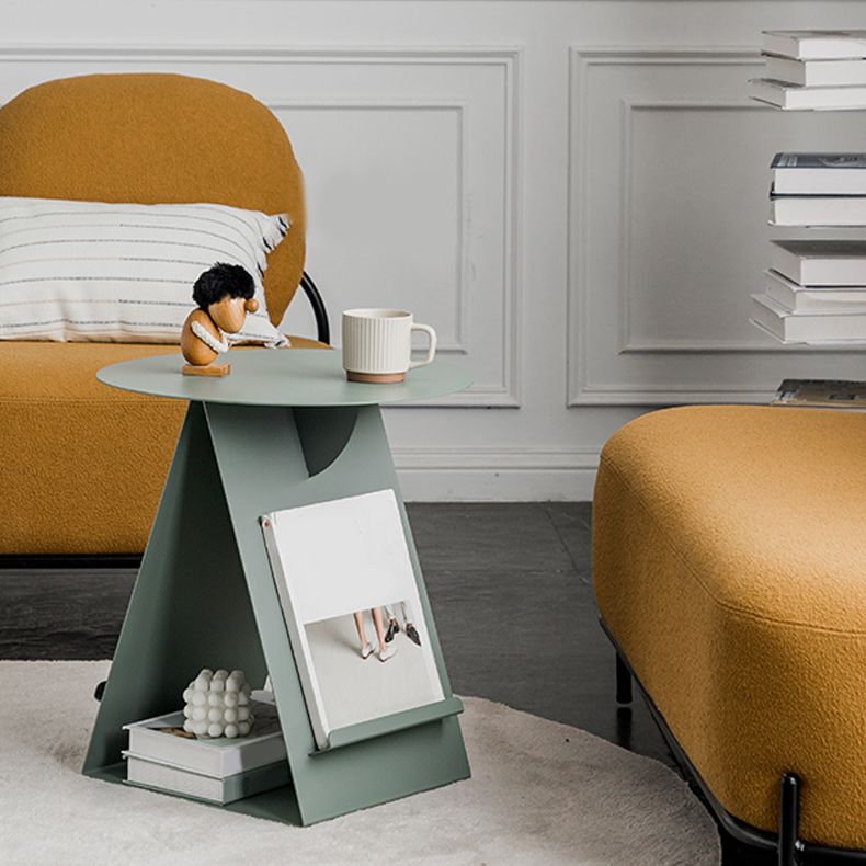 Mid-Century Abstract End Table Metal Round Side End Table for Sofa