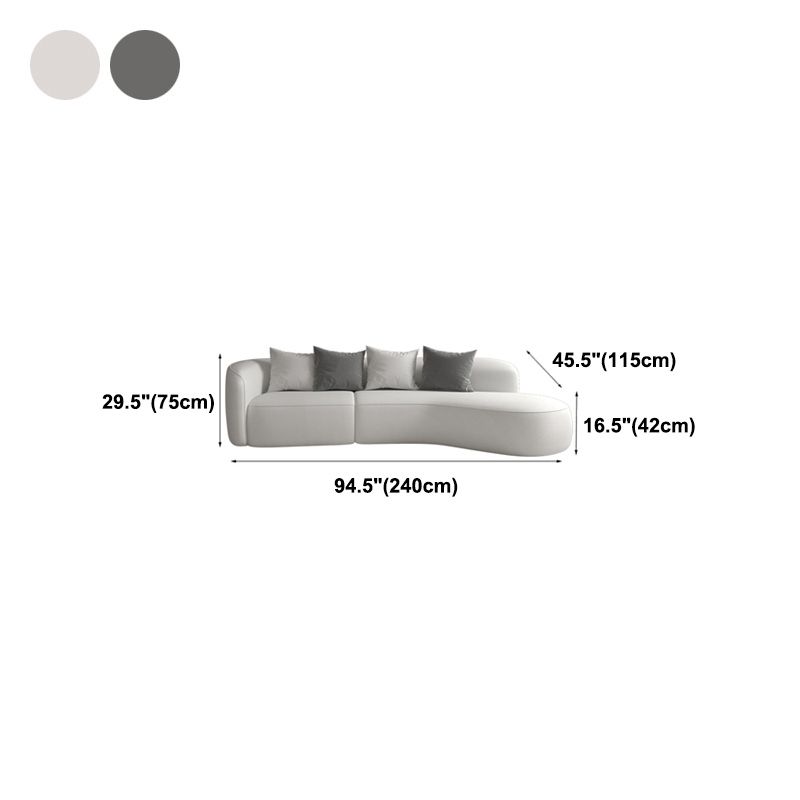 29.5"H Wool One Arm Sectionals Tight Back Scandinavian Sectionals