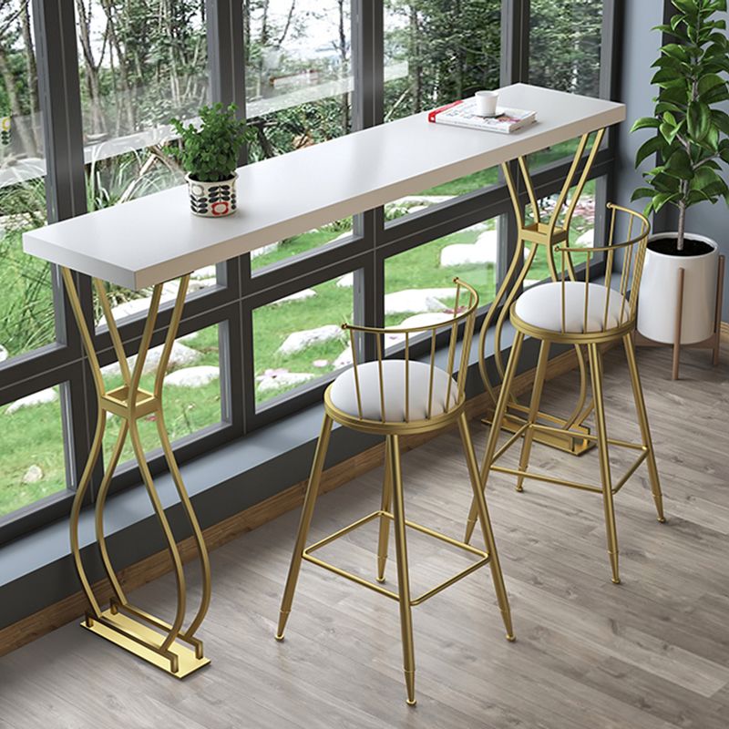 Contemporary Double pedestal Patio Bar Table Solid Wood Bistro Bar Height Table