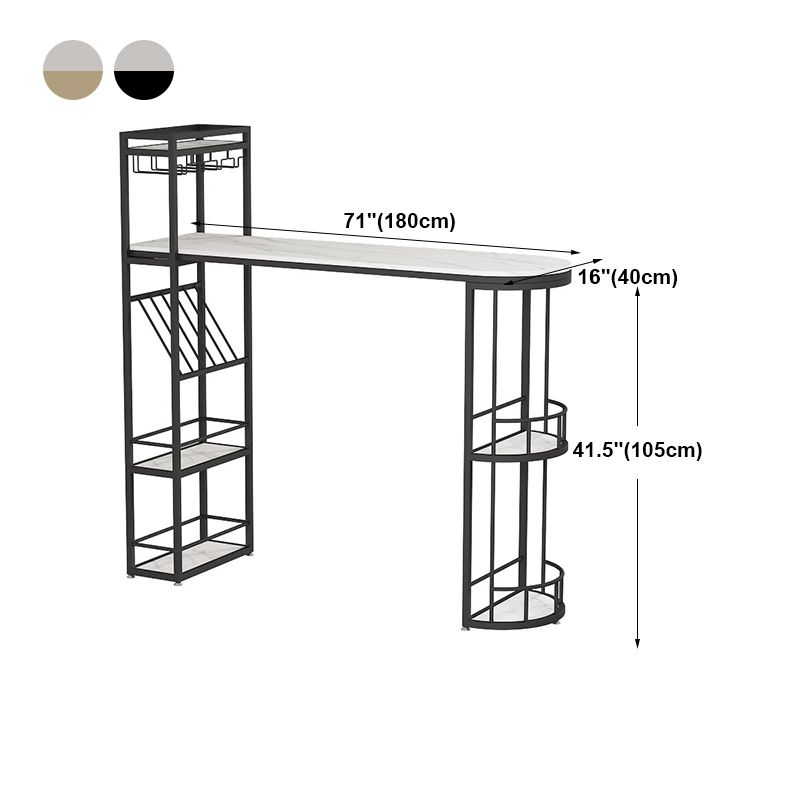 Table à manger au bar moderne table de hauteur du bar intérieur avec étagères haut de 42 pouces