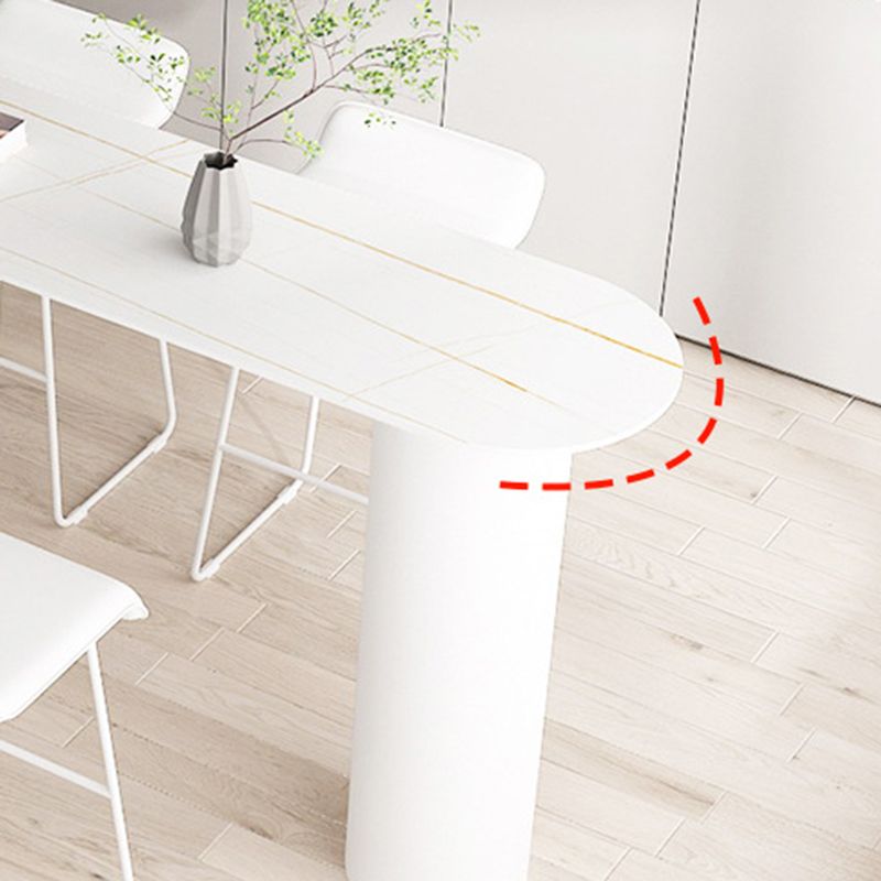 Sintered Stone Bistro Bar Table Double Pedestal Bar Table for Kitchen