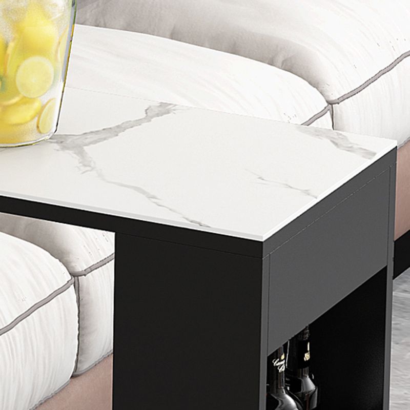 Rectangle Counter Height Table Modern Bar Dining Table with Shelves