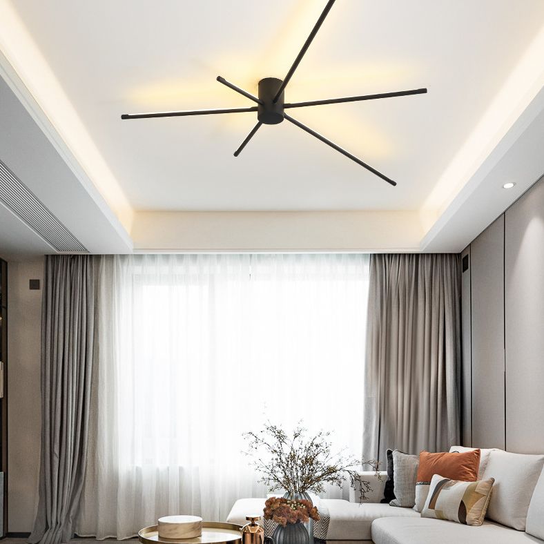 Lámpara de techo LED de estilo moderno, sombra acrílica, tira larga, línea minimalista, luz para sala de estar