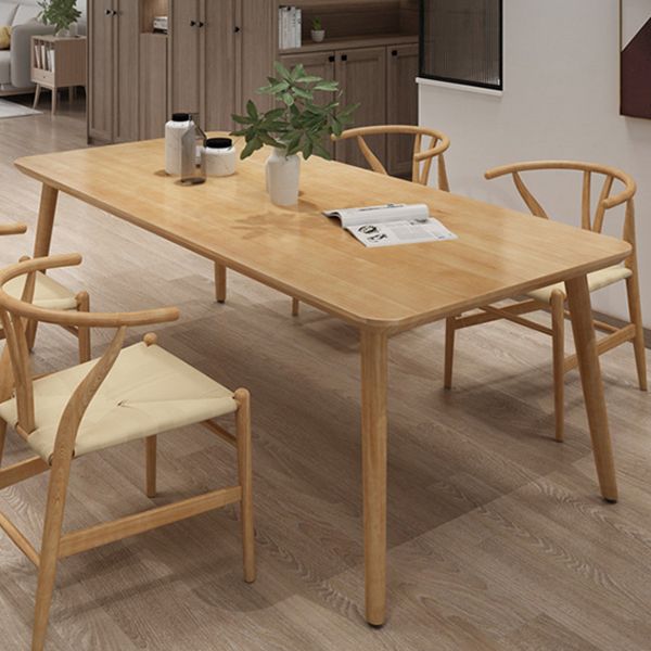 Comedor sencilla mesa de comedor rectangular de madera maciza con base de 4 patas