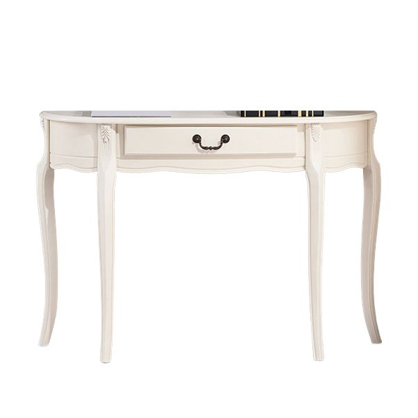 Mid-Century Modern Wooden End Table Half Moon Sofa Console Table for Hall