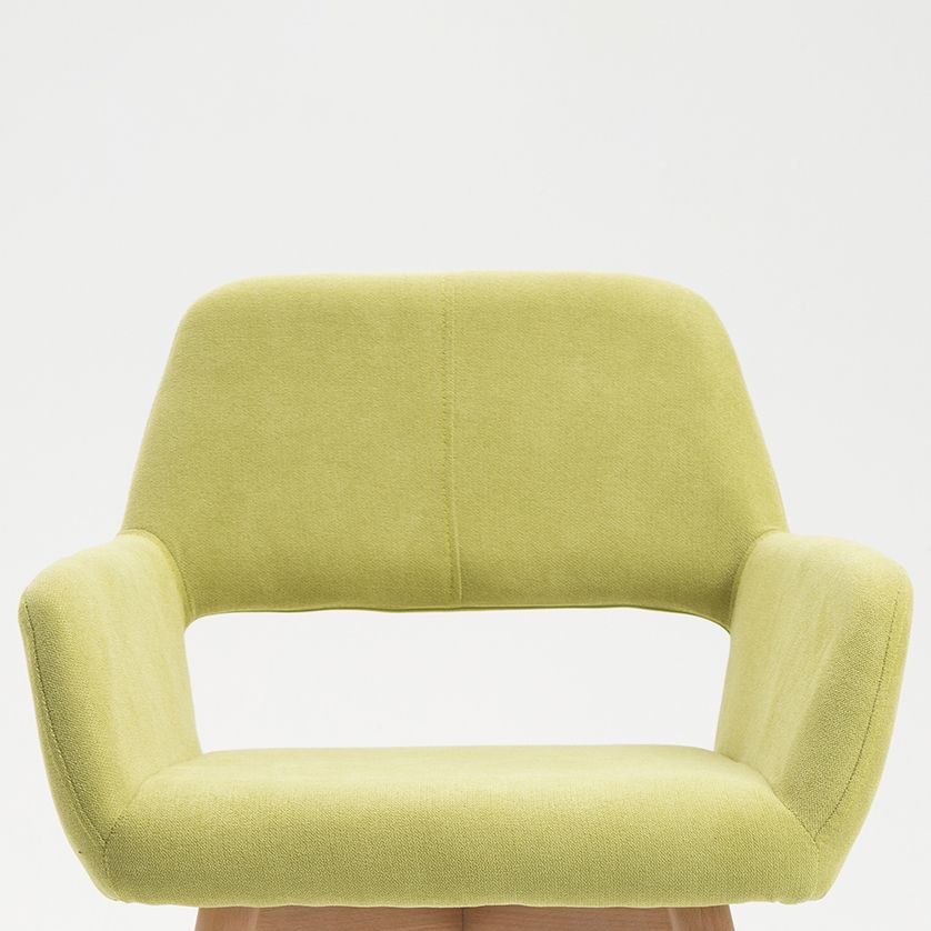 Silla escandinava de madera para comedor, cocina, sillón con respaldo abierto