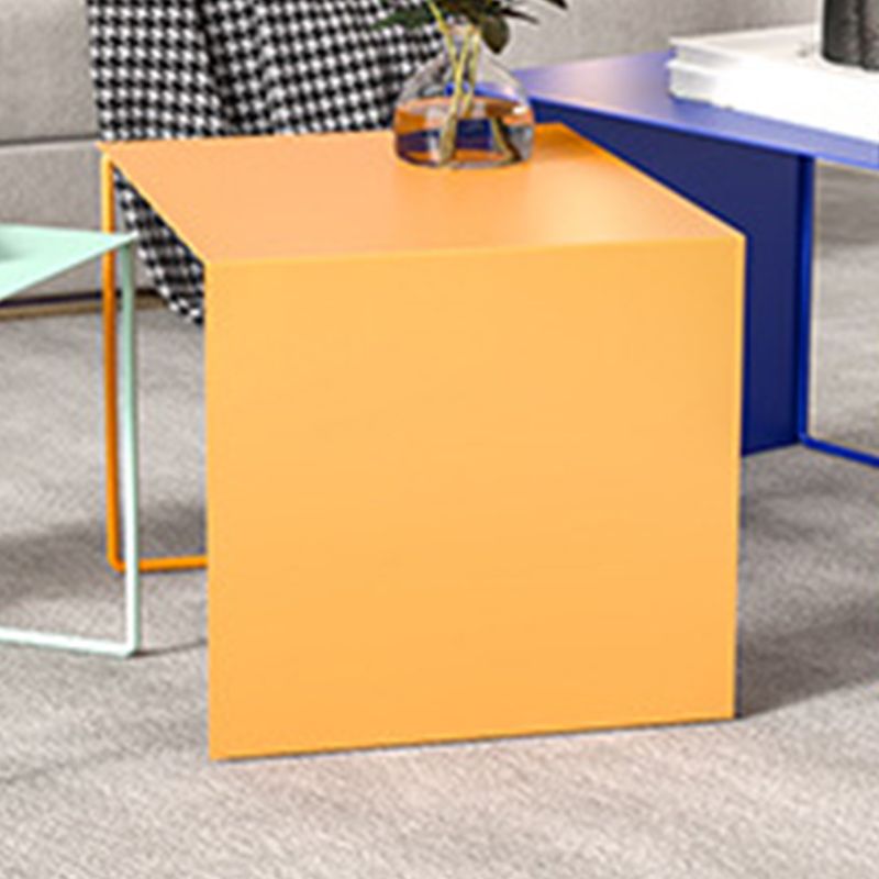 Mid-Century Modern Metal Frame Rectangular Single Coffee Table