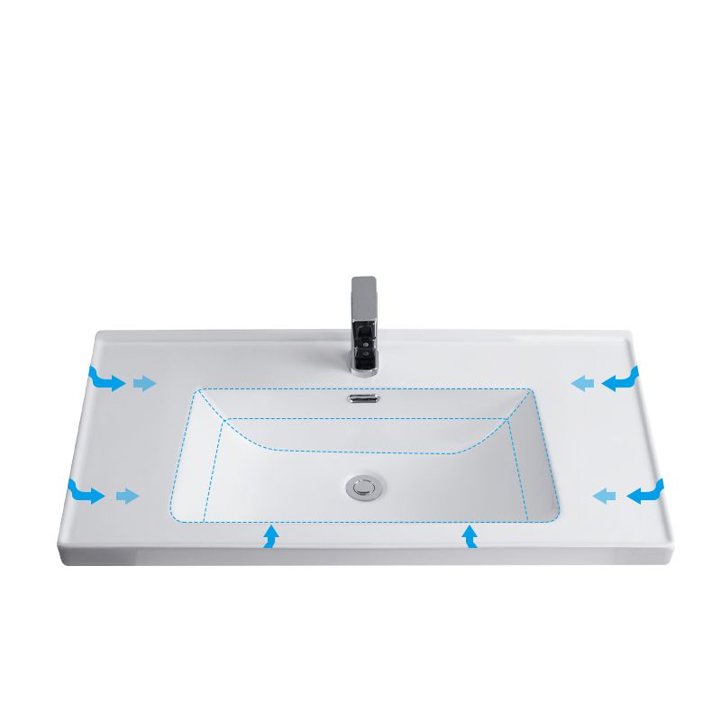 Modern Bathroom Sink Rectangular Trough Sink (Not Included Faucet)