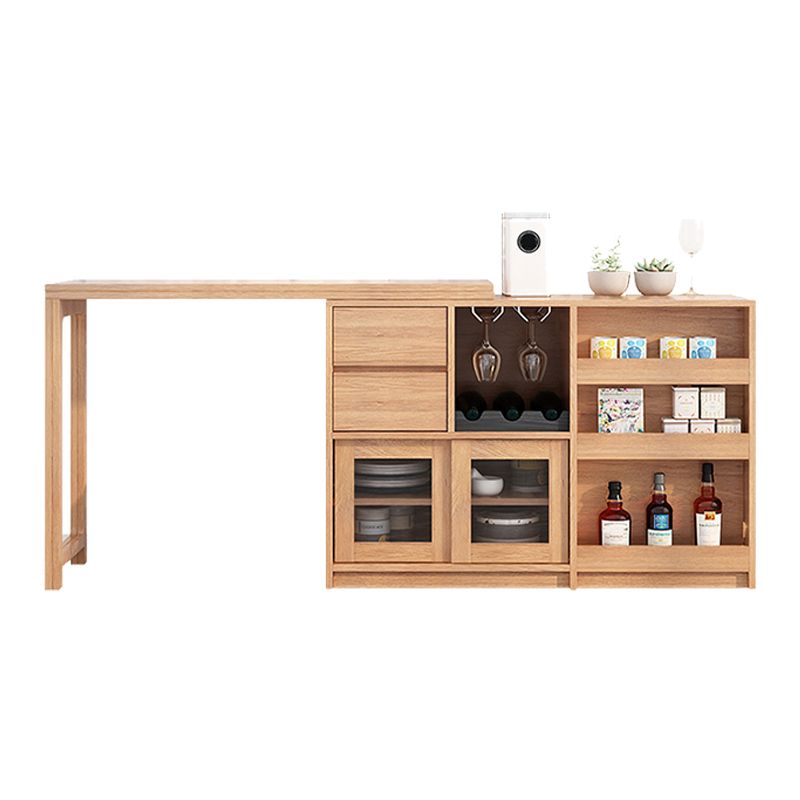 Adjustable Dining Table Wooden Dining Table for Dining Room with Drawer