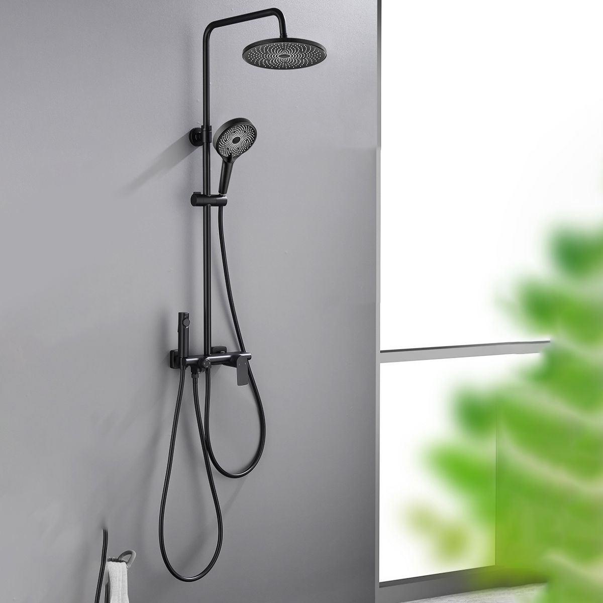 Temperature Control Shower System Valve Included Brass Wall Mounted Shower Combo
