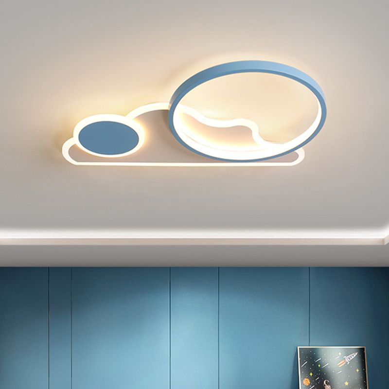 Sun and Cloud Acrylic Flush Mount Minimalist Cartoon LED Ceiling Flush Light for Kids Room