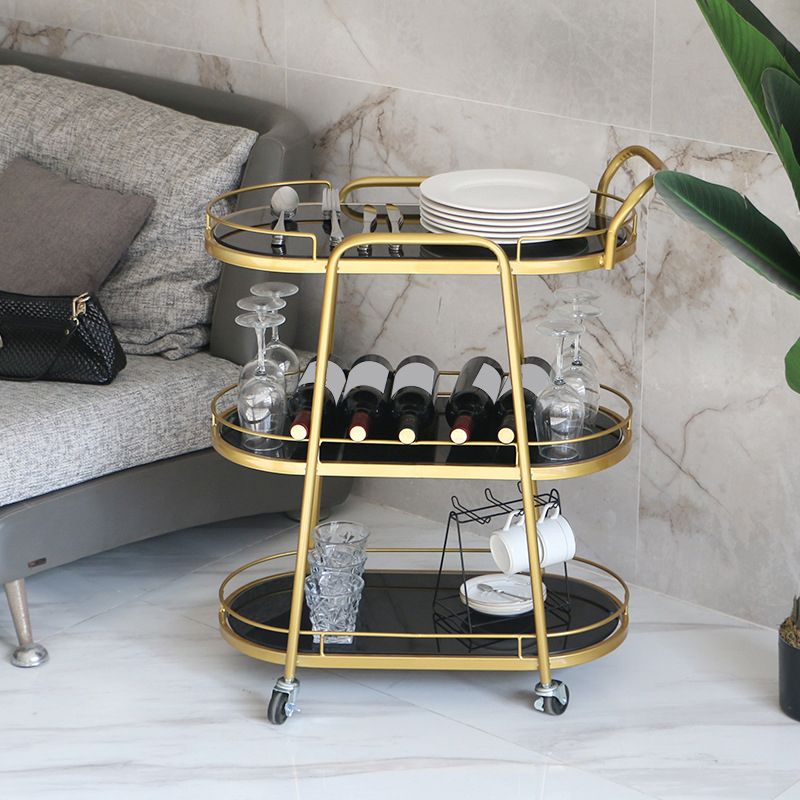 26.77"W Rolling Contemporary Prep Table Metal Prep Table for Home Use