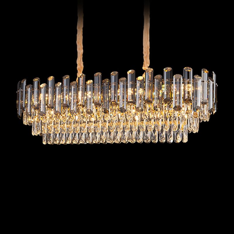 Modern Kitchen Pendant Lights Geometric Island Lighting Fixtures with Crystal Shade