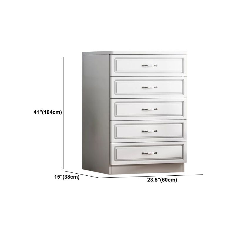 Contemporary Storage Chest White Wood Vertical Dresser for Bedroom