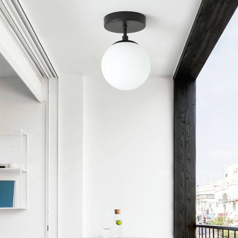 Contemporary Black Ceiling Light Globe Flush Mount Lighting for Home