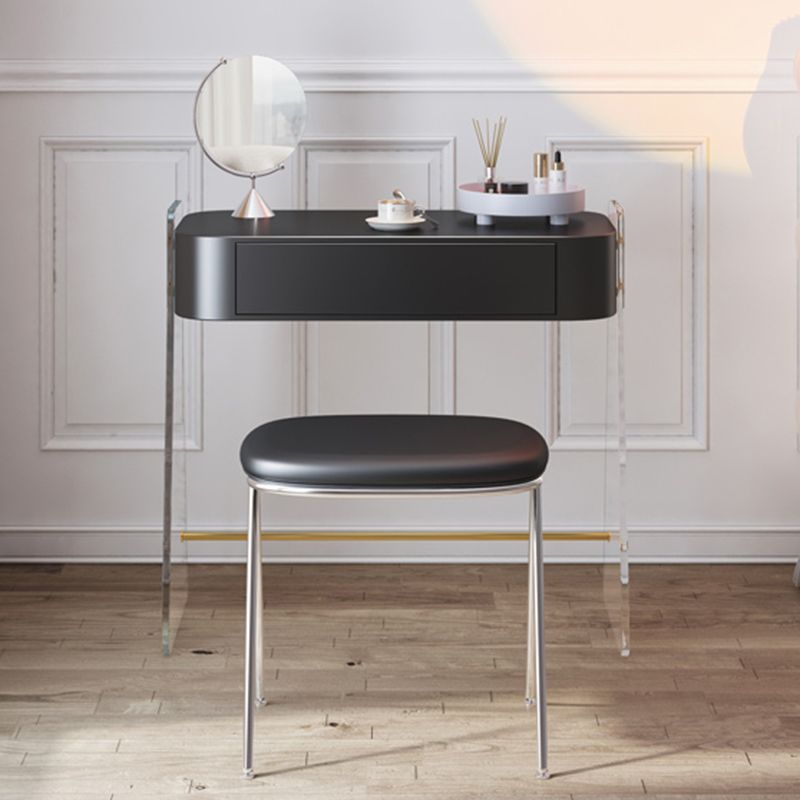 Contemporary Vanity 1 Storage Drawer Dressing Table with Acrylic Legs