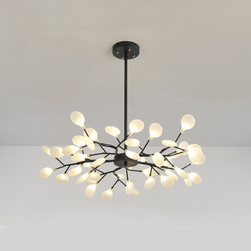 Modern Branch-Like Wireframe Chandelier Metal Living Room LED Hanging Light Fixture