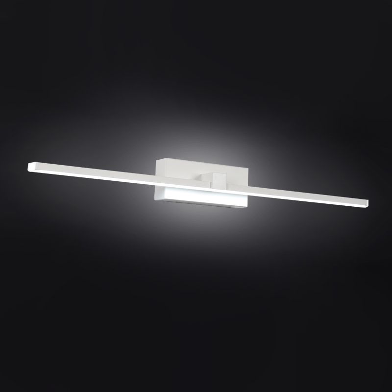 Weiße Rechteck Eitelkeitslampe Minimalist 16 "/19,5" L LED Metallwandmontierte Leuchte in warmem/weißem Licht