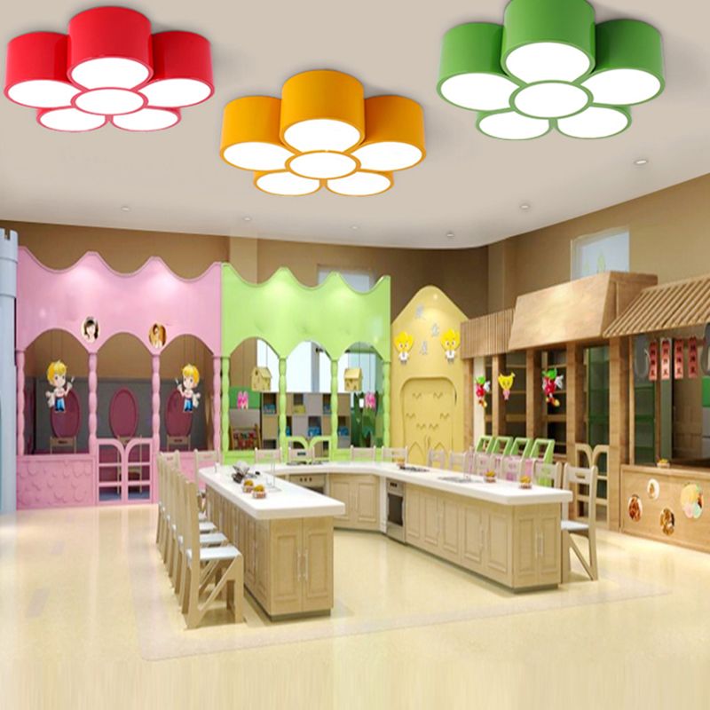 Blume LED Hängende Leuchte Cartoon Metall Klassenzimmer Deckenheizlampe