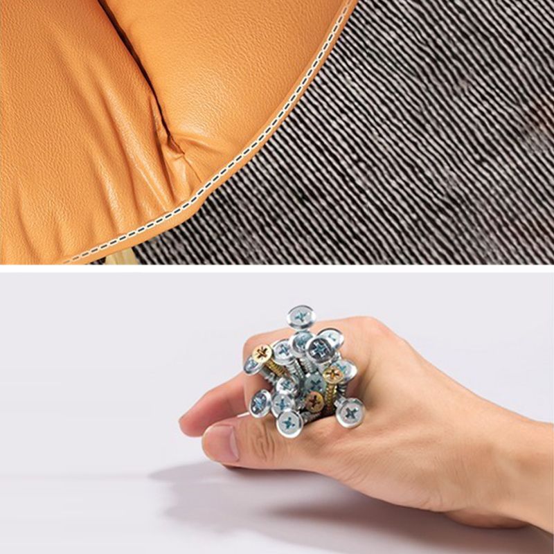 Modern Upholstered Rocker Chair Metal Frame Spindle Rocker Chair with Ottoman