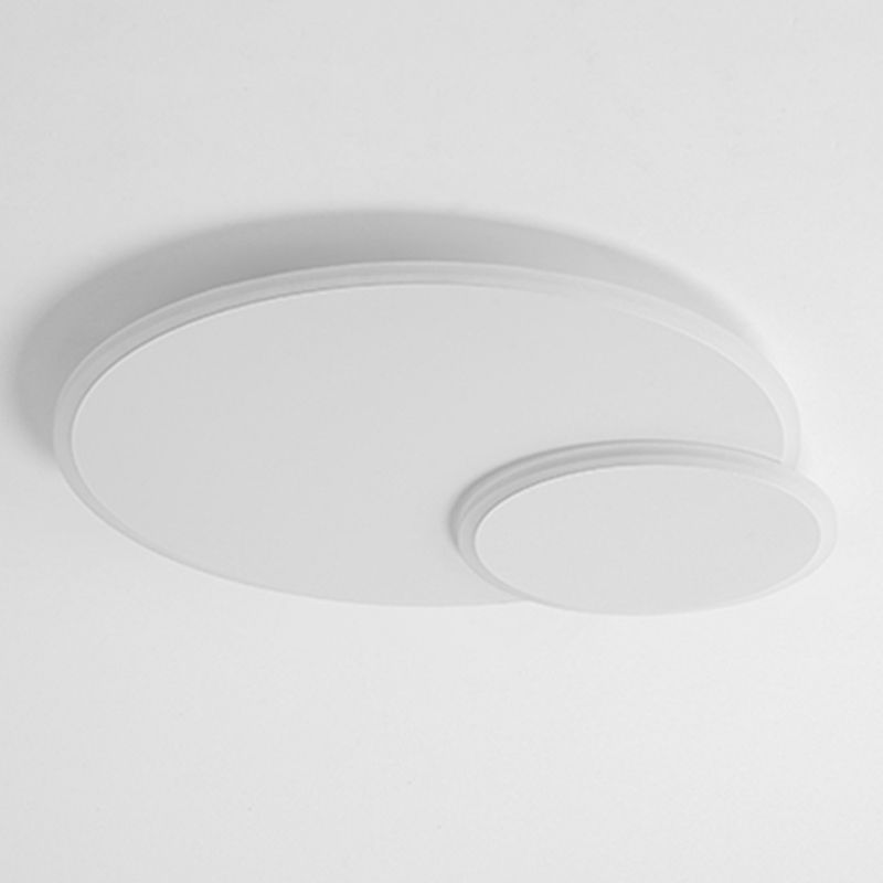 Plafoniera moderna artistica a LED in ferro laccato circolare con montaggio ad incasso con paralume in acrilico