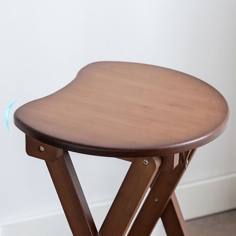 Taburete de bar de madera plegable sin brazos moderno para cocina con asiento de madera