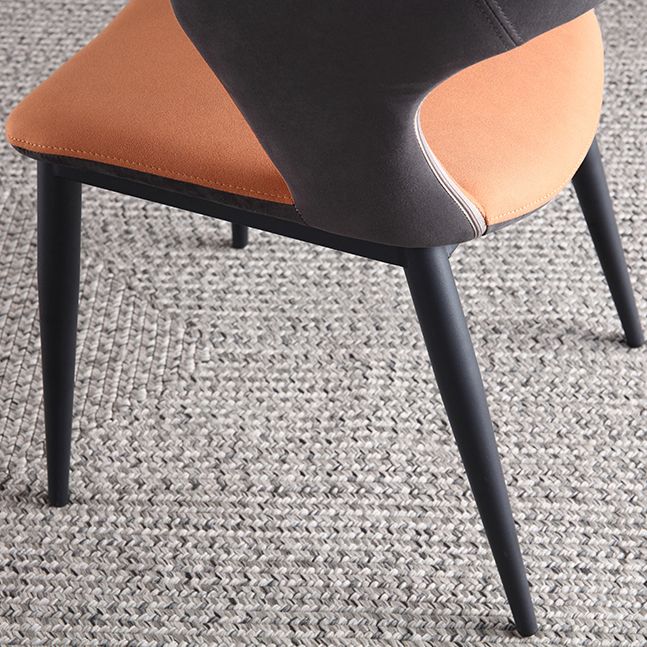 Chaise de salle à manger contemporaine de finition mate de dos ouvert de chaise de bras de restaurant de tissu
