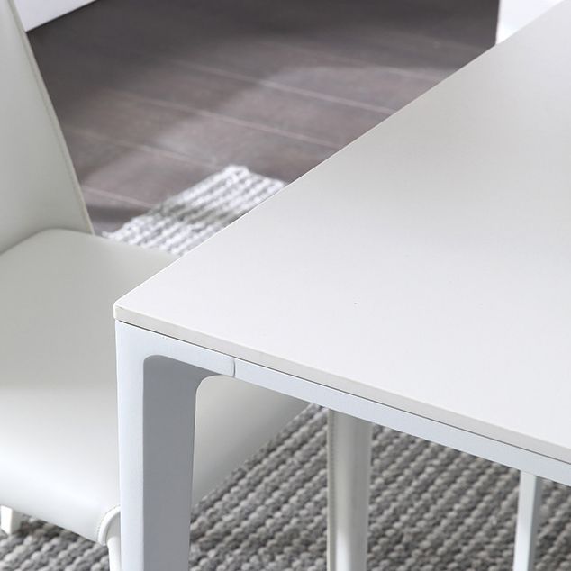 Semplice tavolo da pranzo cucina bianca tavolo da pranzo standard di pietra sinterita con 4 gambe