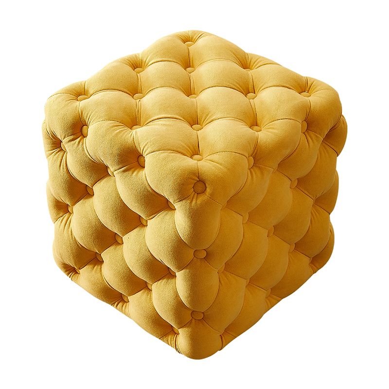 Contemporary Square Shape Ottoman Tufted and Tear Resistant Cube