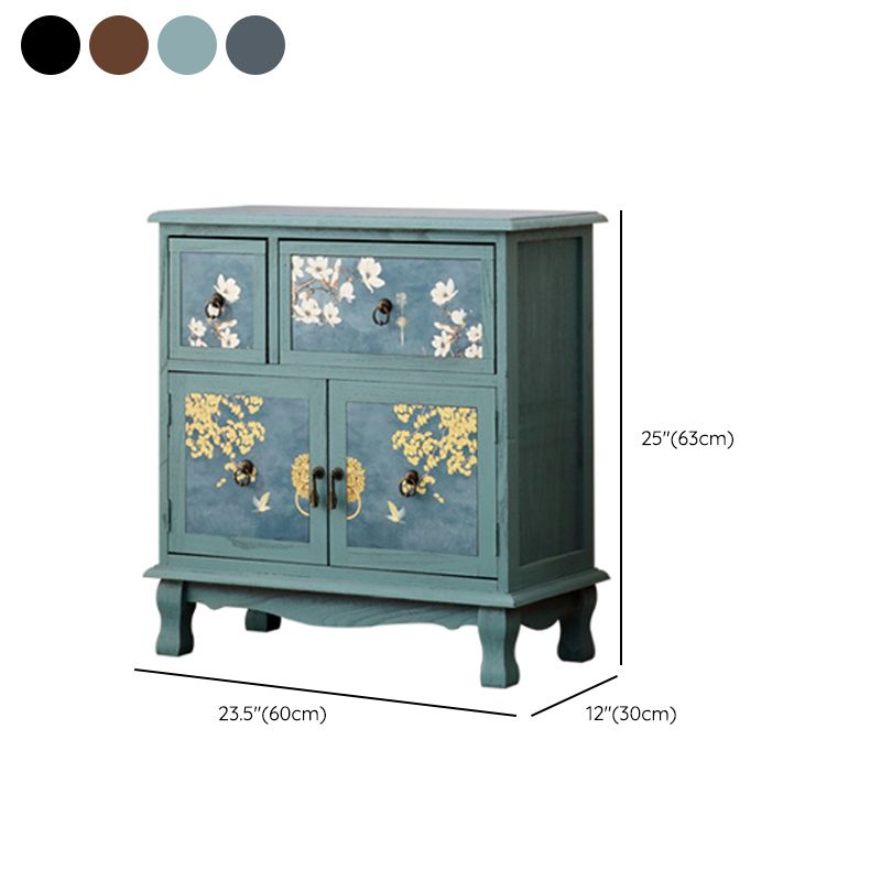 Traditional Solid Wood Bedroom Storage Chest Vertical Chest with Drawers