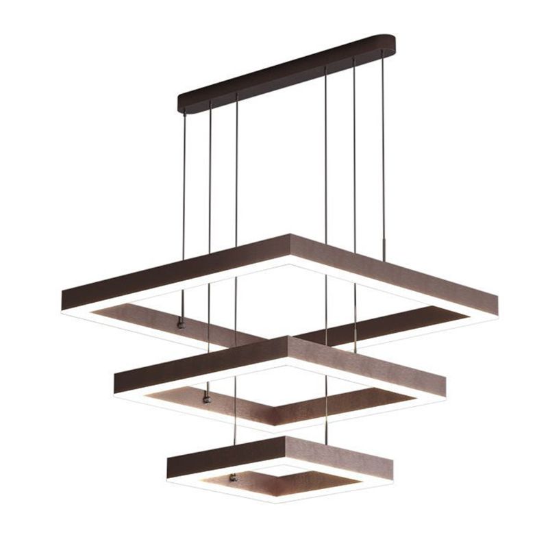 Lámparas de lámpara cuadrada moderna lámpara de metal 3 luces lámparas de lámpara