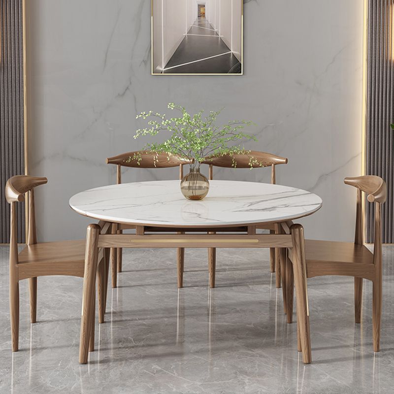 Home Dinner Room Kitchen Table Stone Extendable Dining Table