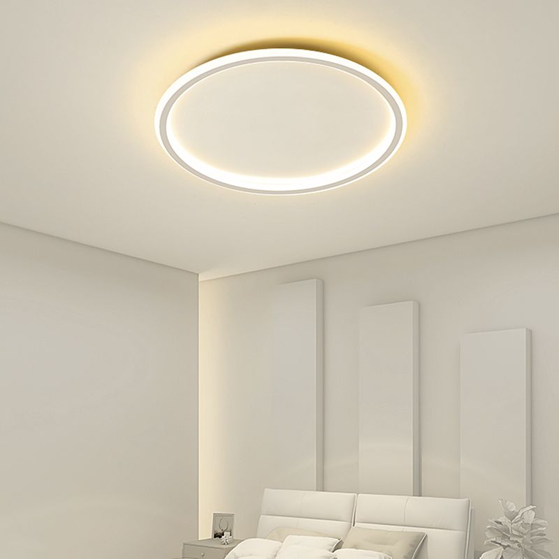 Lacquered Aluminium LED Flush Mount in Modern Simplicity Acrylic Circular Ceiling Light for Bedroom