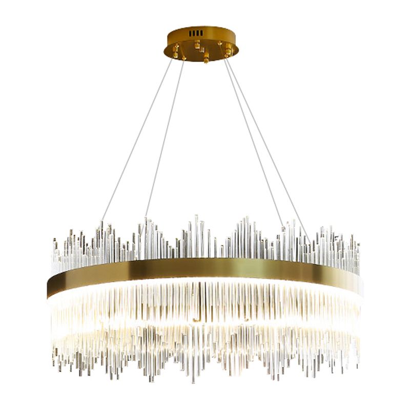 Modern Artistic LED Pendant Light Crystal Circular Chandelier for Living Room