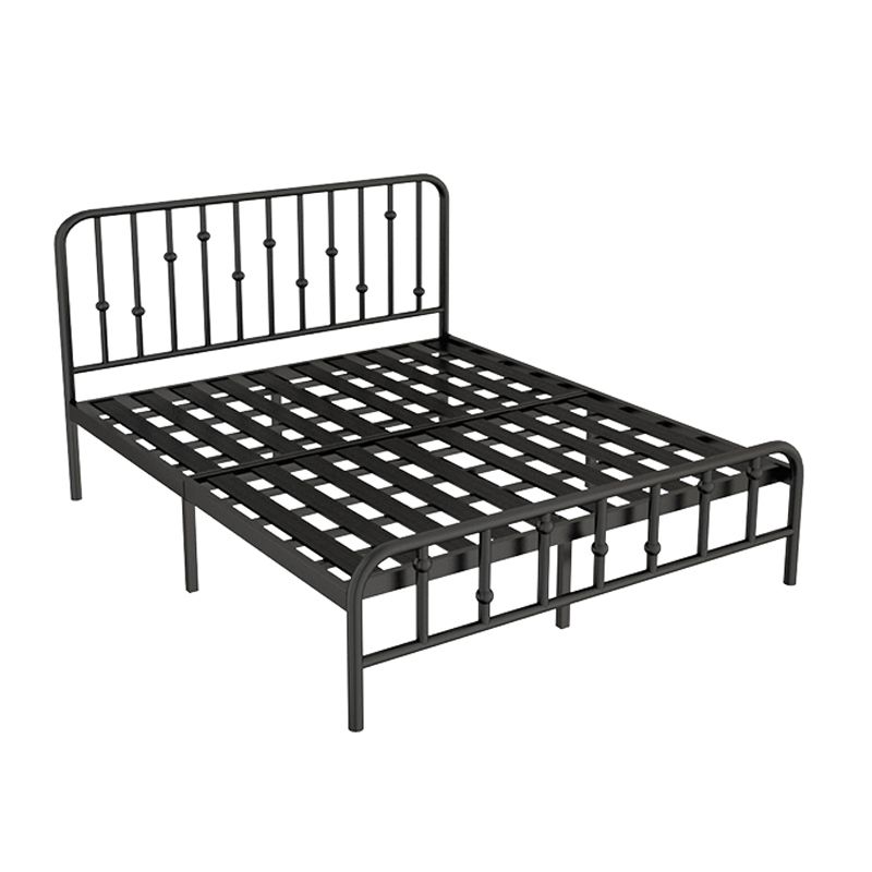 Modern Metal Slat Bed, High Profile Standard with Rectangular Headboard