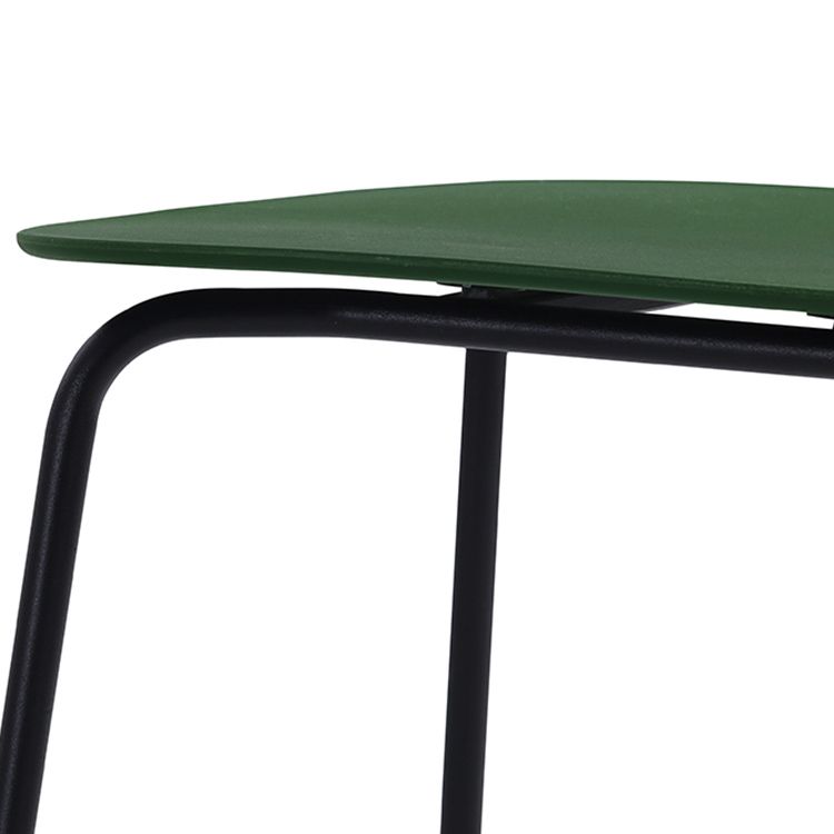 Industrial Dining Armless Chairs Plastic Open Back Side Chair with Metal Legs