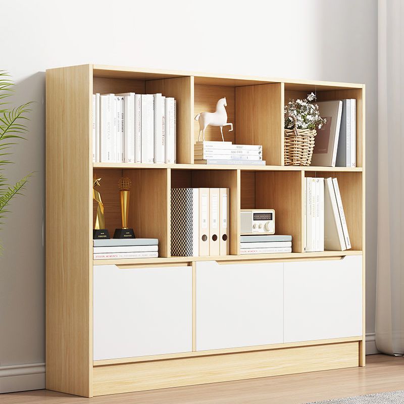 Contemporary Wooden Shelf Bookcase Cube Bookshelf for Study Room